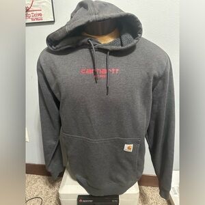Carhartt Force Men's Charcoal Hoodie with Red Logo